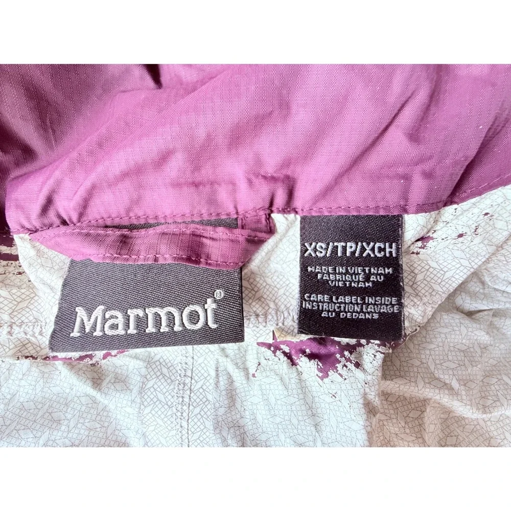 Marmot Womens PreCip Eco Waterproof Rain Jacket Purple XS Hooded Shell PitZips